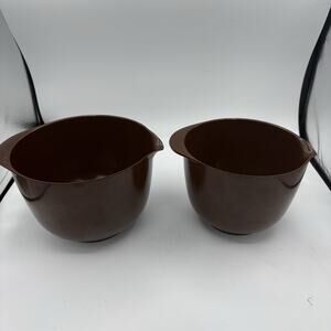 Rosti Denmark Mixing Bowls Lot of 2 Melamine 2L &‎ 1.5L Brown Vintage